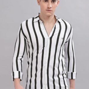 PR3 Shirts 005 – White & Black|| Full Sleeve Shirt