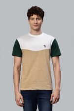 FS008 || White & Cream || Half Sleeve Round Neck T-Shirt
