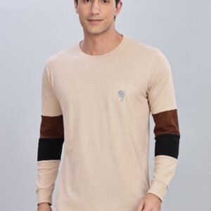 RFS009 || Khaki || Round Neck Full Sleeve T-Shirt