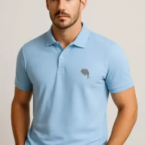 PR3 SS 003A || Sky blue || 100% Cotton Polo T-Shirt