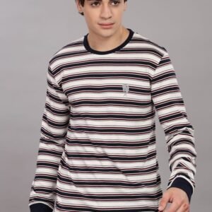 FS010 || Hoops Brown || Full Sleeve Round Neck T-Shirt