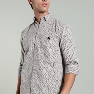 LS 002 || Grey Printed|| Full Sleeve Shirt