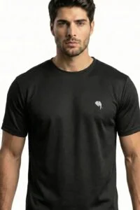 RHS003||BLACK|| Round Neck Half Sleeve
